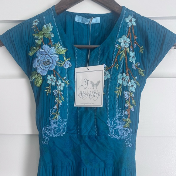 Johnny Was Dresses & Skirts - (NWT) 3J Workshop Teal Midi Dress SMALL